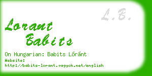 lorant babits business card